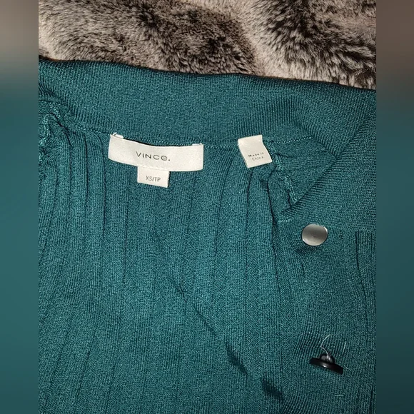 Vince Teal Ribbed Cardigan XS - Picture 3 of 7